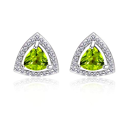 Uloveido Dreieck August Birthstone Peridot Ohrstecker 925 Sterling Silber Schmuck für Teen Girls Jubiläumsgeschenk FR031 von Uloveido