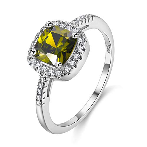 Uloveido Erstellt Smaragd Diamant Solitaire Ring für Frauen, Square Cushion Cut Hochzeitstag Ring (grün, Größe 57) Y3100 von Uloveido