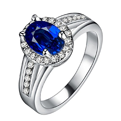 Uloveido Frauen Oval Blue Stone Ring für Mädchen Mutter Freund Geburtstagsgeschenk Ring für Frauen Freundin Jahrestag Ehering mit Zirkonia PJ138 Uloveido Frauen Oval Blue Stone Ring für Mädchen Mutter Freund Geburtstagsgeschenk Ring für Frauen Freundin Jahrestag Ehering mit Zirkonia PJ138 von Uloveido