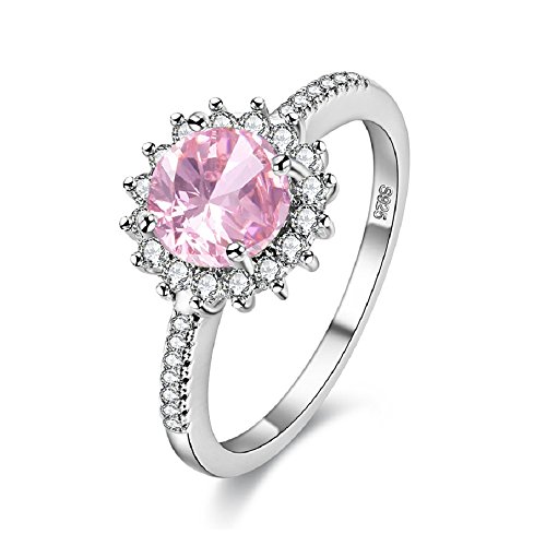 Uloveido Frauen Ziemlich Rosa Solitaire Sonnenblume Ring Zirkonia Platin Überzug Braut Hochzeit Versprechen Schmuck Y3522-PINK-7 Uloveido Frauen Ziemlich Rosa Solitaire Sonnenblume Ring Zirkonia Platin Überzug Braut Hochzeit Versprechen Schmuck Y3522-PINK-7 von Uloveido