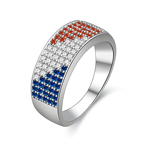 Uloveido Männer oder Frauen Multicolor Stein Band Ring, Mode Flagge Design Zirkonia Erstellt Diamant Ring für Mädchen und Jungen Y386 von Uloveido