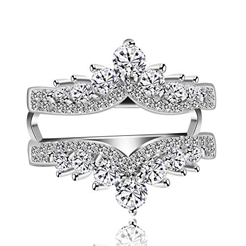 Uloveido Marquise Ring Guard Enhancer für Frauen für birnenförmigen Solitaire mit Zirkonia-Kronen-Hochzeitsschmuck (Größe 57) von Uloveido