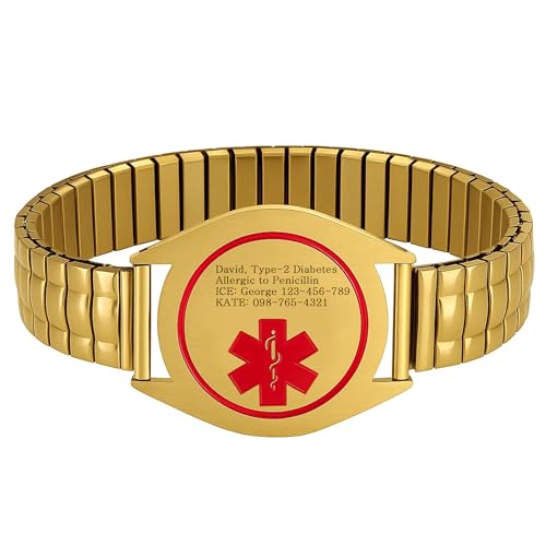 Uloveido Notfall-Medizinarmband mit rotem Symbol – Wasserdichtes Stretch-Armband für Damen und Senioren Y6039 Uloveido Notfall-Medizinarmband mit rotem Symbol – Wasserdichtes Stretch-Armband für Damen und Senioren Y6039 von Uloveido