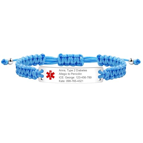 Uloveido Personalisierte Name Medical Identity Armband für Frauen oder Männer Y3944 von Uloveido