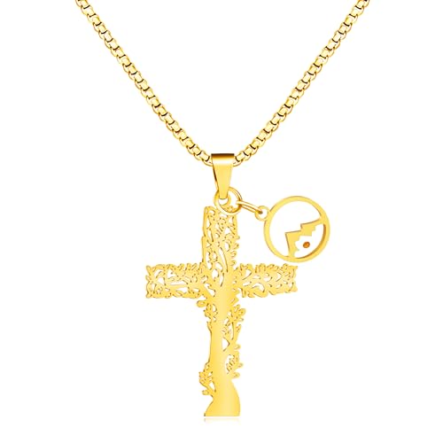 Uloveido Religiöse Baum des Lebens Kreuz Halskette, Edelstahl Box Kette Halskette – Charm Herz Senfsamen Glaube Kreuz Anhänger Halskette für Männer Frauen Christian YA4473, Edelstahl, Kein Edelstein Uloveido Religiöse Baum des Lebens Kreuz Halskette, Edelstahl Box Kette Halskette – Charm Herz Senfsamen Glaube Kreuz Anhänger Halskette für Männer Frauen Christian YA4473, Edelstahl, Kein Edelstein von Uloveido