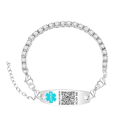 Uloveido Scannbares Medizinisches ID-Armband – Silbernes Tennisarmband für Damen – QR-Code Gesundheitsalarm in Luxuriösem Stil YA6001 Uloveido Scannbares Medizinisches ID-Armband – Silbernes Tennisarmband für Damen – QR-Code Gesundheitsalarm in Luxuriösem Stil YA6001 von Uloveido