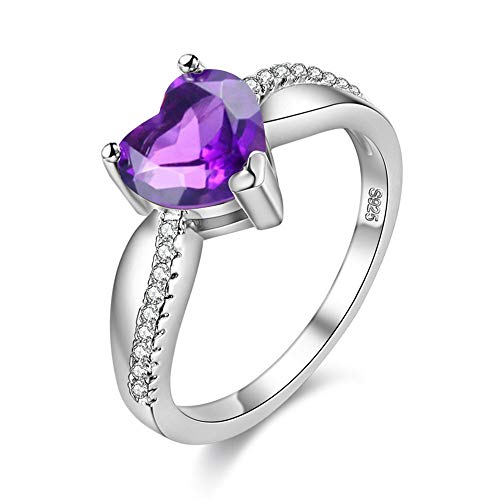 Uloveido Simulierte Amethyst Diamant Prinzessin Crown Promise Ring für Teen Mädchen mit CZ Steinen Y3051 von Uloveido