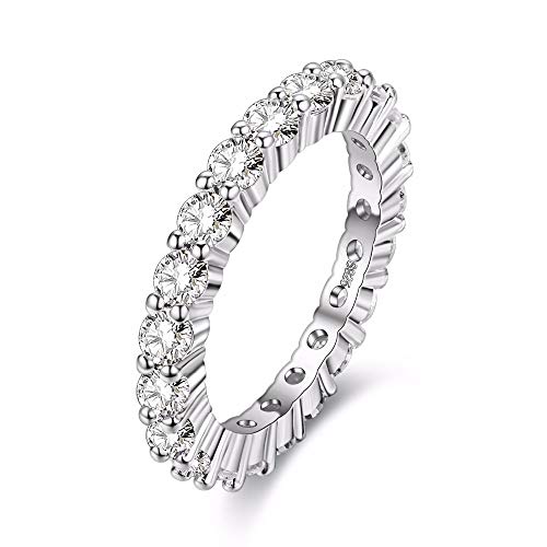 Uloveido Verlobungsring mit 4 künstlichen Diamanten, Solitärringe für Damen und Mädchen, modischer Hochzeitsschmuck, Metall, Zirkonia von Uloveido