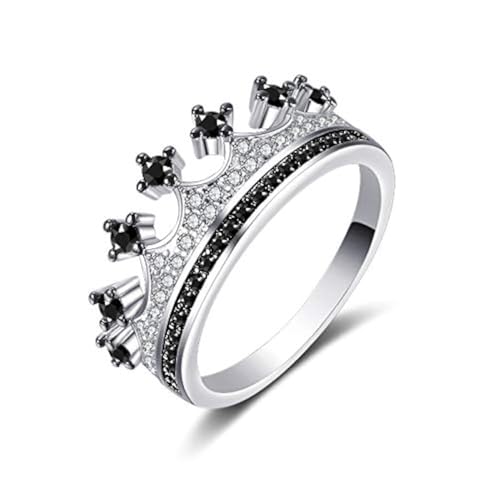 Uloveido Weiß Vergoldet Schwarz Weiß Kristall Prinzessin Krone Tiara Ring Hochzeit Band Ewigkeit Ringe Versprechen Schmuck für Frauen Uloveido Weiß Vergoldet Schwarz Weiß Kristall Prinzessin Krone Tiara Ring Hochzeit Band Ewigkeit Ringe Versprechen Schmuck für Frauen von Uloveido