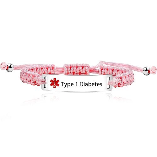 Uloveido Y3944-UK Medizinisches Notfall-ID-Armband, lasergraviert, Epilepsie, verstellbares Armband für Männer und Frauen, Notfall, Erste Hilfe, handgefertigt, geflochten, Gesundheitswarnung, von Uloveido