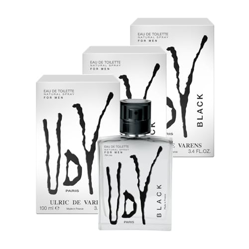 ULRIC DE VARENS - Eau de Toilette UDV Black – Farn, fruchtig, modern – Herrenduft – Zerstäuber – hergestellt in Frankreich – 3 x 100 ml von Ulric de Varens
