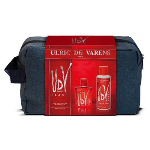 ULRIC DE VARENS - Federmäppchen UDV Flash – Eau de Toilette für Herren, 60 ml + Deodorant 200 ml – Farn Orientalisch Marine – Hergestellt in Frankreich von Ulric de Varens