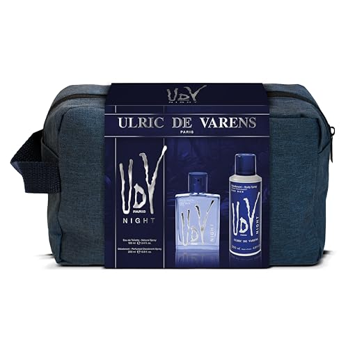 ULRIC DE VARENS - Federmäppchen UDV Night – Eau de Toilette für Herren, 100 ml + Deodorant 200 ml, fruchtiger orientalischer Farn, hergestellt in Frankreich von Ulric de Varens