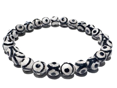 Achat Augenachat facettiert schwarz creme Edelstein Stretch Armband von Ulrike Schmitt Edelsteinkreationen