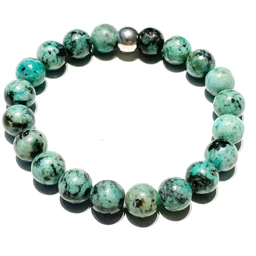 Afrikanischer Türkis Jaspis grün Edelstein Stretch Armband Längen Wahl DisplayLength 21 von Ulrike Schmitt Edelsteinkreationen