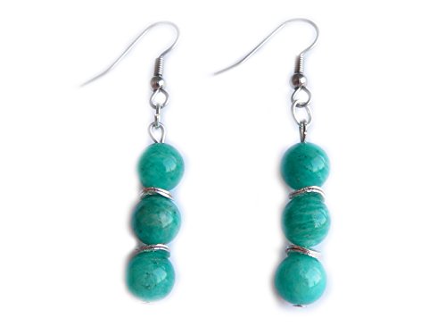 Amazonit Edelstein Ohrringe türkis Echtsilber oder Chirurgenstahl Material Ohrhaken aus Sterlingssilber von Ulrike Schmitt Edelsteinkreationen