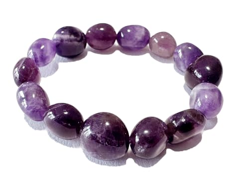 Amethyst violett Edelstein Nugget Stretch Armband von Ulrike Schmitt Edelsteinkreationen