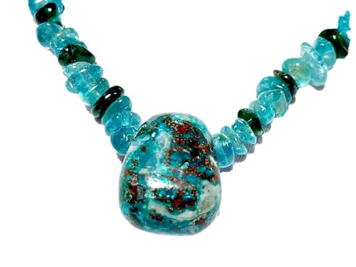 Apatit Nuggets blau Chrysokoll blau grün Edelstein Halskette Kette mit Anhänger DisplayLength 45 Apatit Nuggets blau Chrysokoll blau grün Edelstein Halskette Kette mit Anhänger DisplayLength 45 von Ulrike Schmitt Edelsteinkreationen