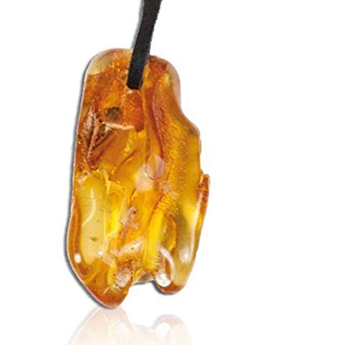 Bernstein Ketten freeform Anhänger front gebohrt - mit Inklusen von Ulrike Schmitt Edelsteinkreationen