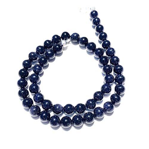 Blaufluss Goldsand blau Halskette Kette Steinkette Größenwahl DisplayLength 48 von Ulrike Schmitt Edelsteinkreationen