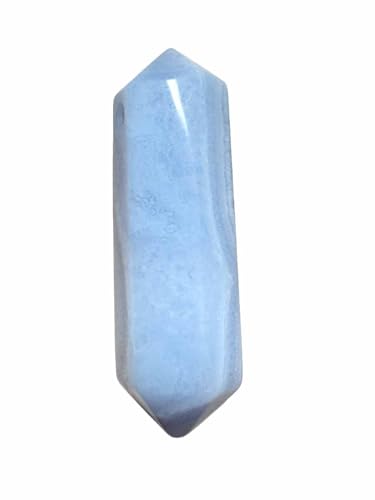 Chalcedon Edelstein Doppelspitze Kettenanhänger gebohrt blau von Ulrike Schmitt Edelsteinkreationen