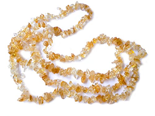 Citrin Zitrin Edelstein Splitterkette 90 cm von Ulrike Schmitt Edelsteinkreationen