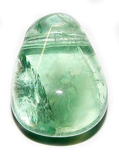 Fluorit Regenbogenfluorit grün Trommelstein Ketten Anhänger quer gebohrt von Ulrike Schmitt Edelsteinkreationen