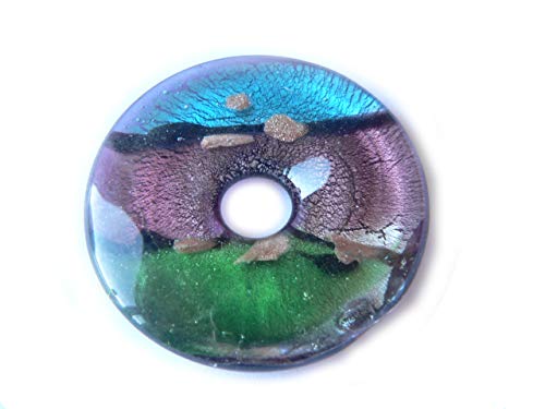 Glas Anhänger Donut bunt multicolor von Ulrike Schmitt Edelsteinkreationen