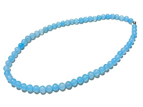 Jade hellblau Edelstein Stretch Kugel Fußkettchen Längenwahl DisplayLength 26 von Ulrike Schmitt Edelsteinkreationen