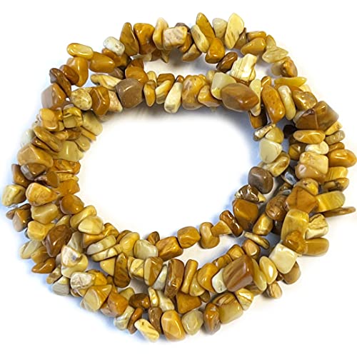 Jaspis gelb Edelstein Splitterkette Chipskette Halskette Kette von Ulrike Schmitt Edelsteinkreationen