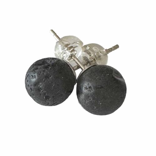 Lava schwarz Silber Ohrstecker Ohrringe Kugelohrringe 8 mm Lava schwarz Silber Ohrstecker Ohrringe Kugelohrringe 8 mm von Ulrike Schmitt Edelsteinkreationen