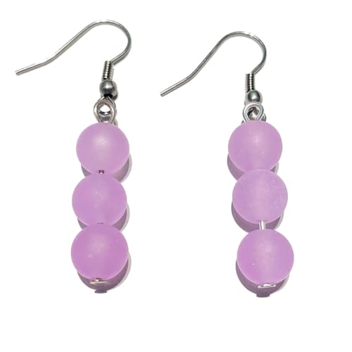 Lavendeljade flieder Edelstein Ohrringe Ohrhänger 925 Echtsilber oder Chirurgenstahl MaterialType1 Ohr-Brisur aus Sterlingssilber von Ulrike Schmitt Edelsteinkreationen