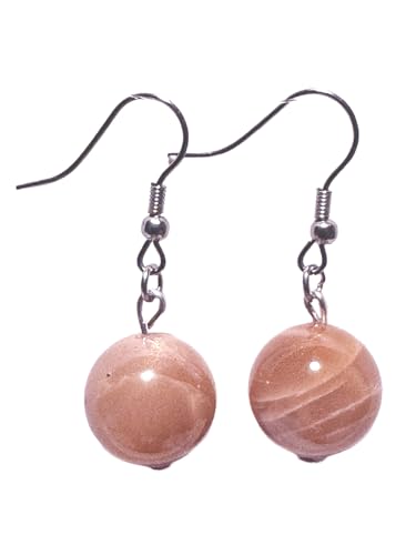 Mondstein Edelstein Kugel Ohrringe Ohrhänger 925er Echtsilber oder Chirurgenstahl MaterialType1 Ohrstecker aus Chirurgenstahl von Ulrike Schmitt Edelsteinkreationen