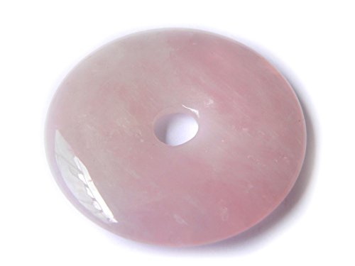 Rosenquarz Edelstein Donut Ketten Anhänger 5 cm Rosenquarz Edelstein Donut Ketten Anhänger 5 cm von Ulrike Schmitt Edelsteinkreationen