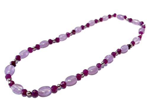 Rubin rot Amethyst violett Echtsilber Edelstein Fußkettchen Längenwahl DisplayLength 23 von Ulrike Schmitt Edelsteinkreationen