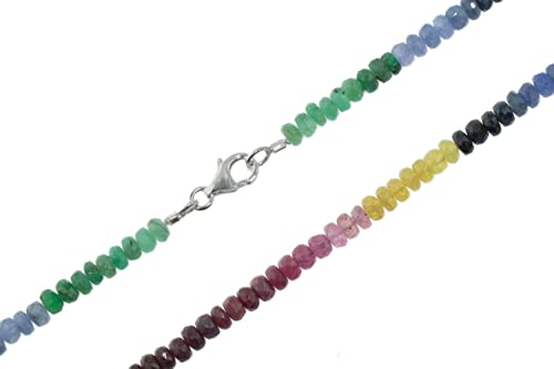 Saphir Safir Rubin Smaragd Edelstein Button Kette Halskette Collier mehrfarbig Saphir Safir Rubin Smaragd Edelstein Button Kette Halskette Collier mehrfarbig von Ulrike Schmitt Edelsteinkreationen