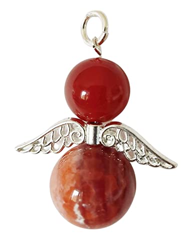 Schutzengel Edelstein Anhänger Feuerachat rot und Karneol von Ulrike Schmitt Edelsteinkreationen