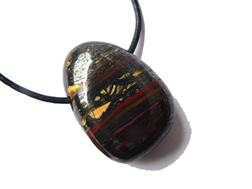 Ulrike Schmitt Edelsteinkreationen Tigereisen Anhänger quer gebohrt für den Tiger in uns, Unisex, Halskette von Ulrike Schmitt Edelsteinkreationen