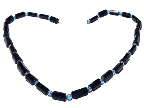 Turmalin Schörl schwarz Aqua Aura blau Designerkette Halskette Kette Collier DisplayLength 45 von Ulrike Schmitt Edelsteinkreationen