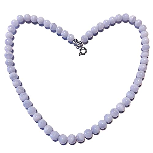 Chalcedon Edelstein Kugel Kette Halskette DisplayLength 38 von Ulrike Schmitt Edelsteinkreationen