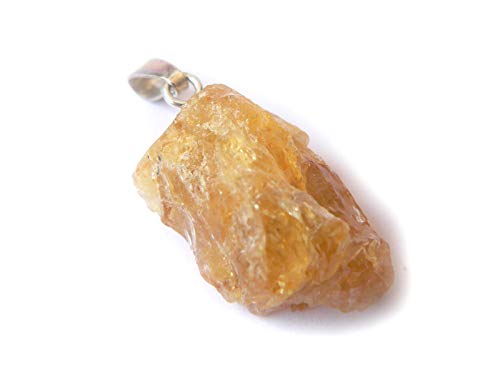 Goldberyll Heliodor gelb Rohstein Edelstein Anhänger Echtsilberöse von Ulrike Schmitt Edelsteinkreationen
