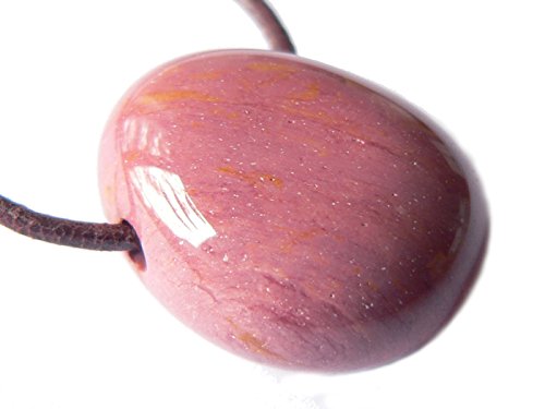 Mookait rot Edelstein Ketten Trommelstein Anhänger quer gebohrt von Ulrike Schmitt Edelsteinkreationen