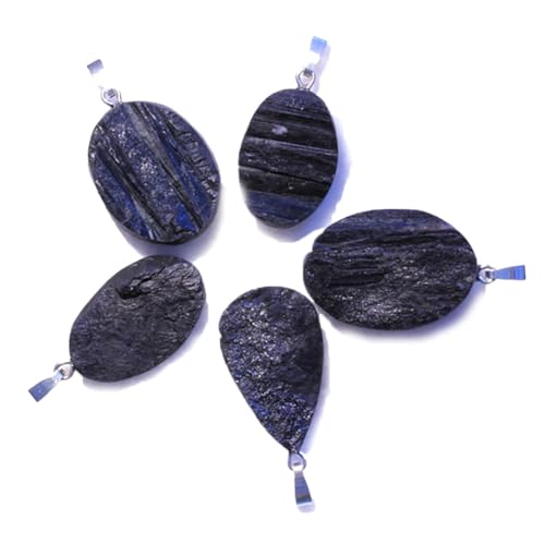 Turmalin schwarz Schörl Rohstein Ketten Anhänger Echtsilber von Ulrike Schmitt Edelsteinkreationen