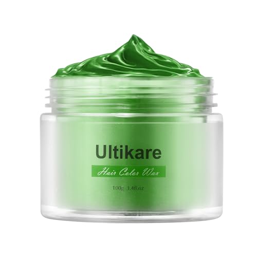 Temporäre Haarfarbe Auswaschbar, Ultikare Haarfarbe Wachs Deep Green grün Temporary Hair Color Hair Color Wax für kinder Männer Frauen Frauen Party Cosplay, Christmas Halloween 100g /3.4 oz von Ultikare