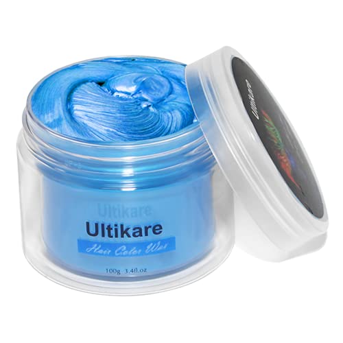 Temporäre Haarfarbe Creme, Ultikare Haarfarbe Wachs Temporäre Haarfarbe Set Instant DIY Cosplay für Karneval Weihnachten Halloween-Partys für Männer und Frauen (Blau) von Ultikare