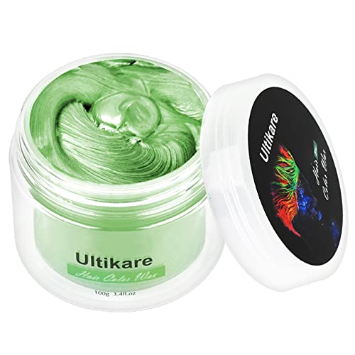 Temporäre Haarfarbe Creme, Ultikare Haarfarbe Wachs Temporäre Haarfarbe Set Instant DIY Cosplay für Karneval Weihnachten Halloween-Partys für Männer und Frauen (Grün) von Ultikare