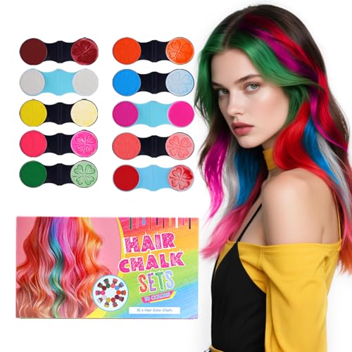 Haarkreide für Mädchen Set, 10 Stück Auswaschbare Haarkreide Kämme für Kinder, Temporäre Haarfarbe für Mädchen 4-12 Jahre für Party, Cosplay, Kindergeburtstag, DIY Spaß & Kreativität von Ultikare