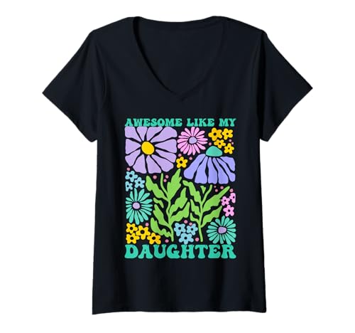 Damen Fantastisch wie Meine Töchter Lustiger Mutter-Vatertag Mama Papa T-Shirt mit V-Ausschnitt Damen Fantastisch wie Meine Töchter Lustiger Mutter-Vatertag Mama Papa T-Shirt mit V-Ausschnitt von Ultimate Designs for Dad Father Papa Daddy
