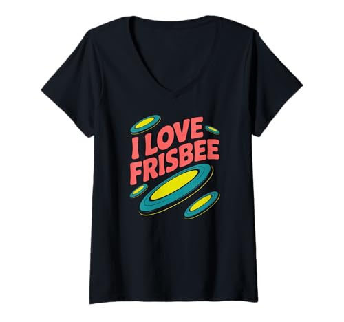 Damen Ich Liebe Frisbee Passionate Play Design T-Shirt mit V-Ausschnitt Damen Ich Liebe Frisbee Passionate Play Design T-Shirt mit V-Ausschnitt von Ultimate Flying Disc Enthusiast Collection