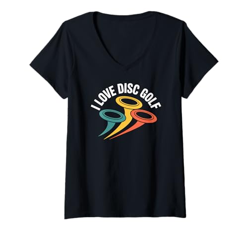 Damen Ich Liebe Discgolf Passionate Throwers T-Shirt mit V-Ausschnitt Damen Ich Liebe Discgolf Passionate Throwers T-Shirt mit V-Ausschnitt von Ultimate Flying Disc Sports Lovers Club